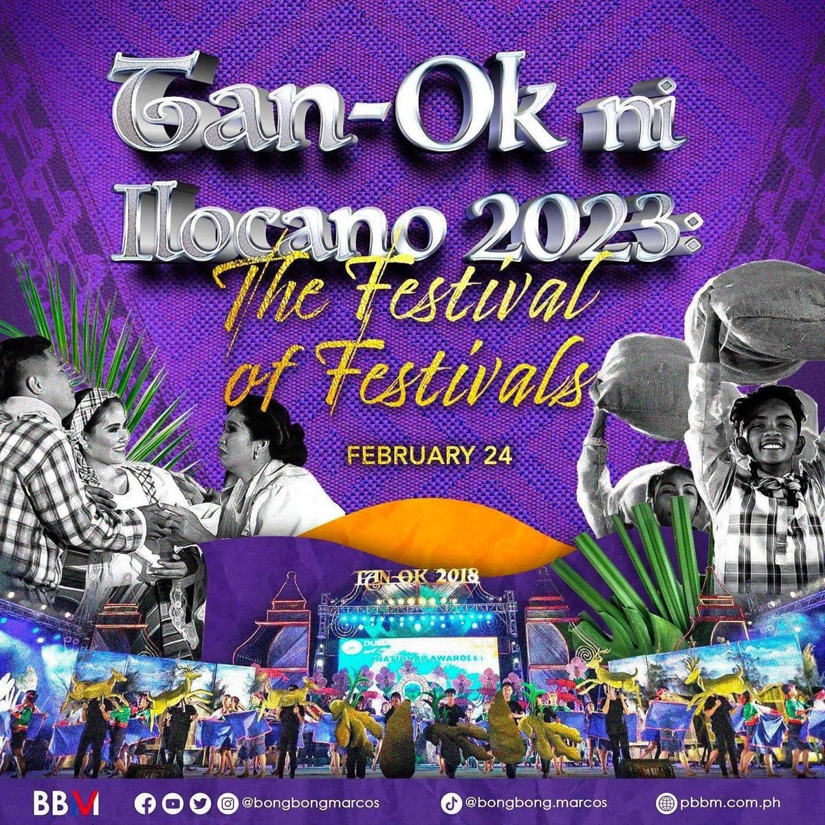 bongbongmarcos's tweet photo. My family and I send our warmest greetings to our fellow Ilocanos as we celebrate the Tan-ok ni Ilokano! 

We look forward to witnessing the unique history, heritage, and culture of Ilocos Norte being celebrated and displayed for the world to see. Agbiag ti Ilocano! https://t.co/dRVAAFlCju