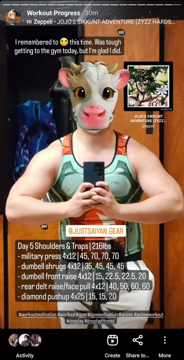 CowDemon's tweet photo. I've been slacking on my Twitter workout updates, so here's the past couple of workouts.
#immersionbreak #envtuber #mootuber #cowtuber #workoutmotivation #animeworkout https://t.co/ef6kOtPR4x