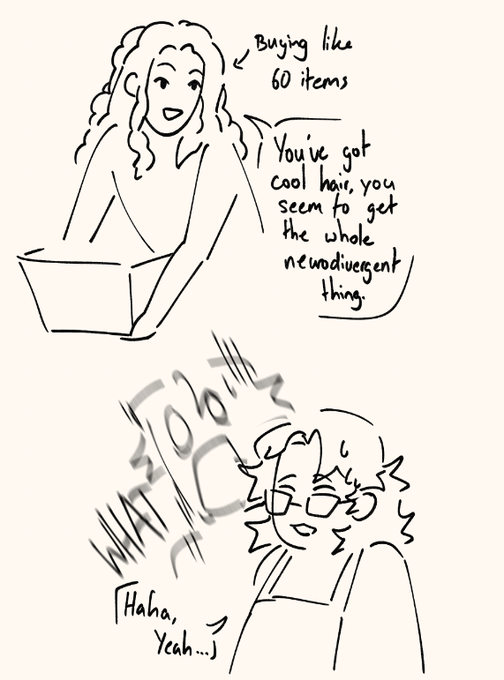 artistic rendition of an encounter with a customer today

how did she know 