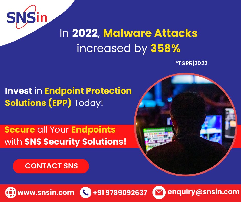 SolutionsSecure's tweet image. In 2022, Malware Attacks increased by 358% .

Invest in Endpoint Protection Solutions (EPP) Today!

Secure all Your Endpoints with SNS Security Solutions!

Consult SNS: enquiry@snsin.com | zcu.io/ciGE | 9789092637

#MalwareAttacks #EndpointProtection #EPP #SNSIndia
