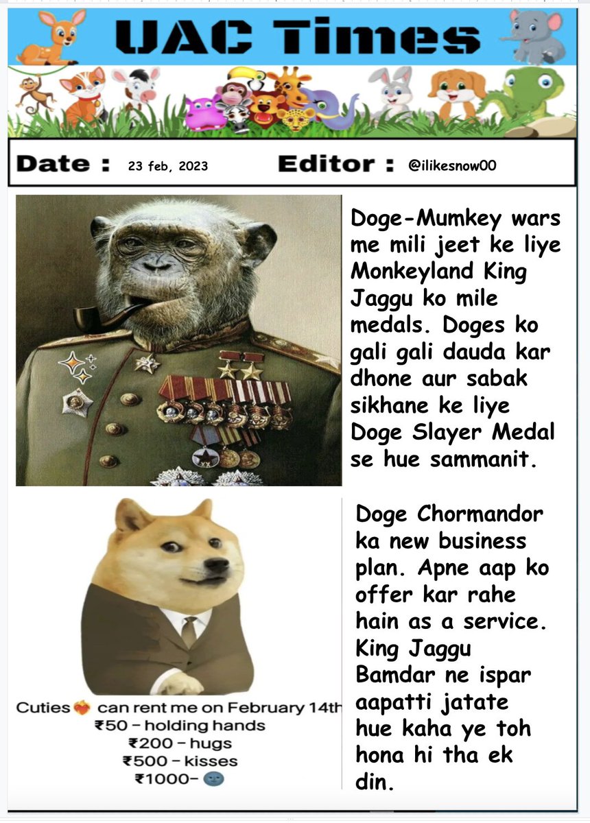uac_times's tweet photo. आज की mind blowing समाचार!
President:@Croco_indic
Emditor: @ilikesnow00
Chor Reporters: @King_Dogxxter @i_am_BilliAm_ @rajneta_hamthi @__Saffron_Fire_ @Goru3112 @mini_tiwari_ @Aamani_03
#UACTimes ❤️🙏 https://t.co/HS5E3vLh6x