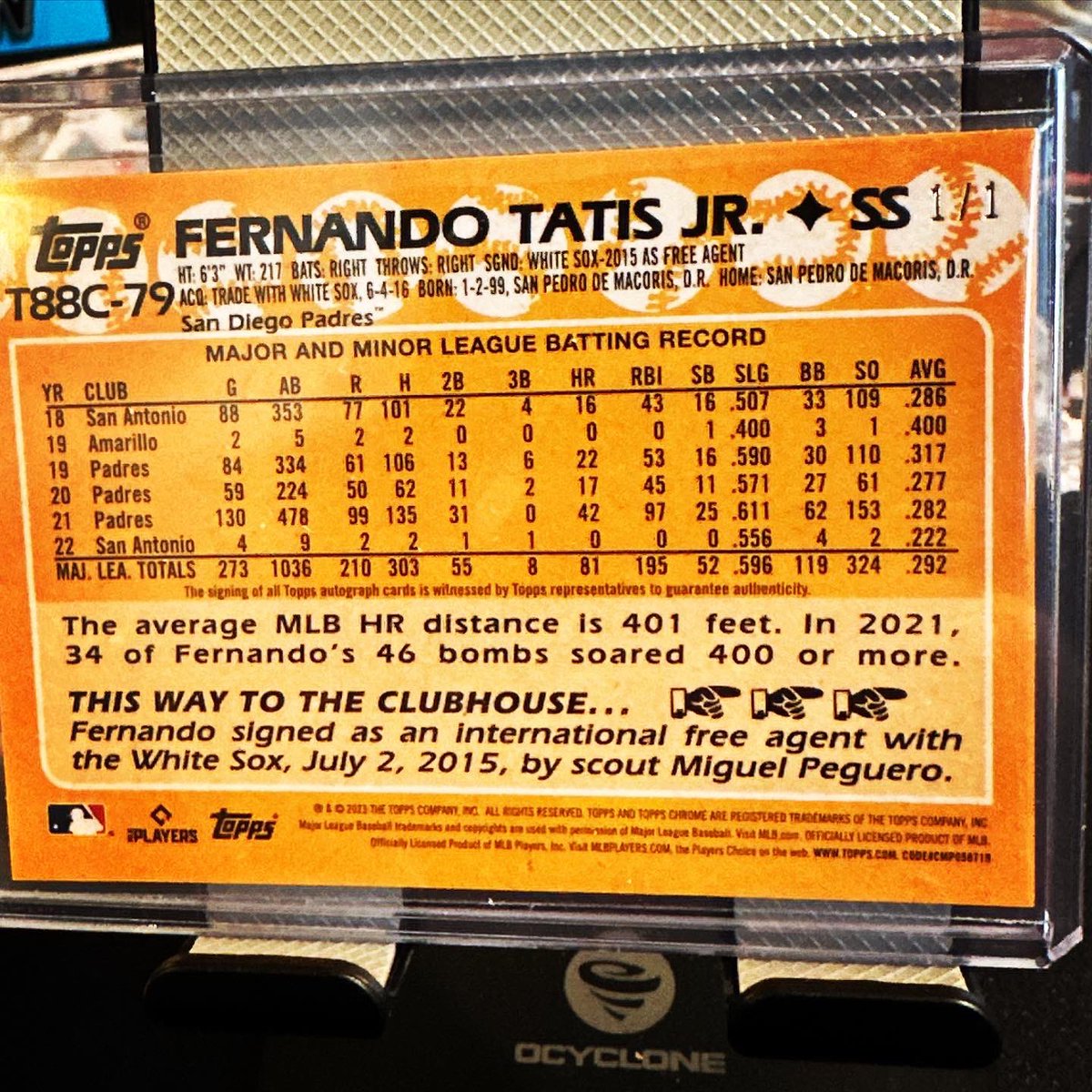 KramerAdam's tweet photo. @CardPurchaser Fernando Tatis 1/1 https://t.co/vc2bDr9J3q
