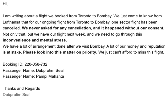 SealDebprotim's tweet photo. Unprofessional and unfair by @JustFlyGlobal.

@PamelaBardo @MarcGhobriel @christophercave @ChristopherSFT please assist.

@FlightHub https://t.co/mGGiMz3txW