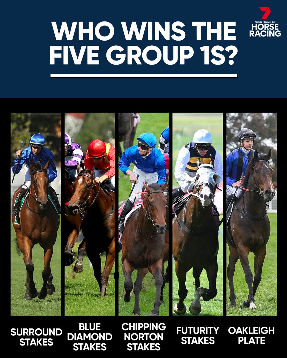 7horseracing's tweet image. Massive day of racing ahead! 🤤

FIVE Group 1s, who wins them? 🗣️