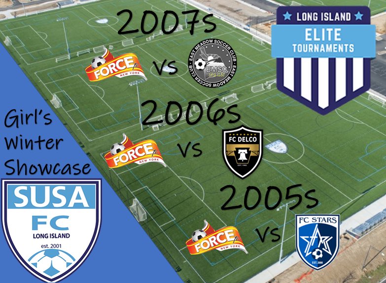 ForceFCNY's tweet photo. Looking forward to some great games at the SUSA Girl's Showcase this weekend, good luck to our 2007s, 2006s and 2005s all competing with ECNL clubs tomorrow! #forcefc #thenextlevelisnow #elitegirlssoccer #susashowcase @LIETournaments https://t.co/RdHlOmdnsx