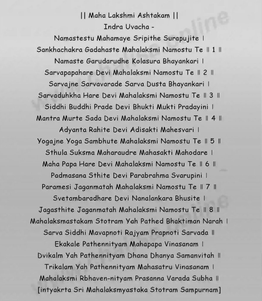 ~MahalakshmiAstakam~

The Mahalakshmi Ashtakam is a hymn or a mantra dedicated to Mahalakshmi. The d...