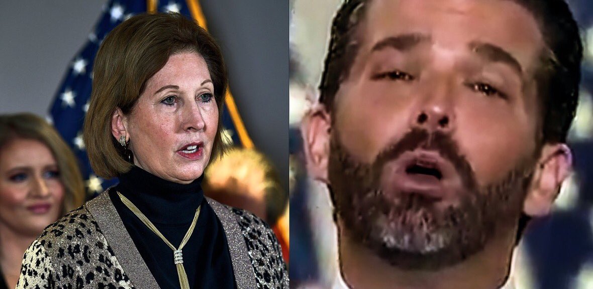 araviapa's tweet photo. #Trump nut job #SidneyPowell said she was going to "#Release_the_Kraken" but that was a typo. She meant to say she was releasing the #KrackHead. Since then Don Jr has embarrassed himself frequently trying to prove #MangoMussolini wasn’t the worst President ever
#Poutus #DJTJ https://t.co/spezL2DbiJ