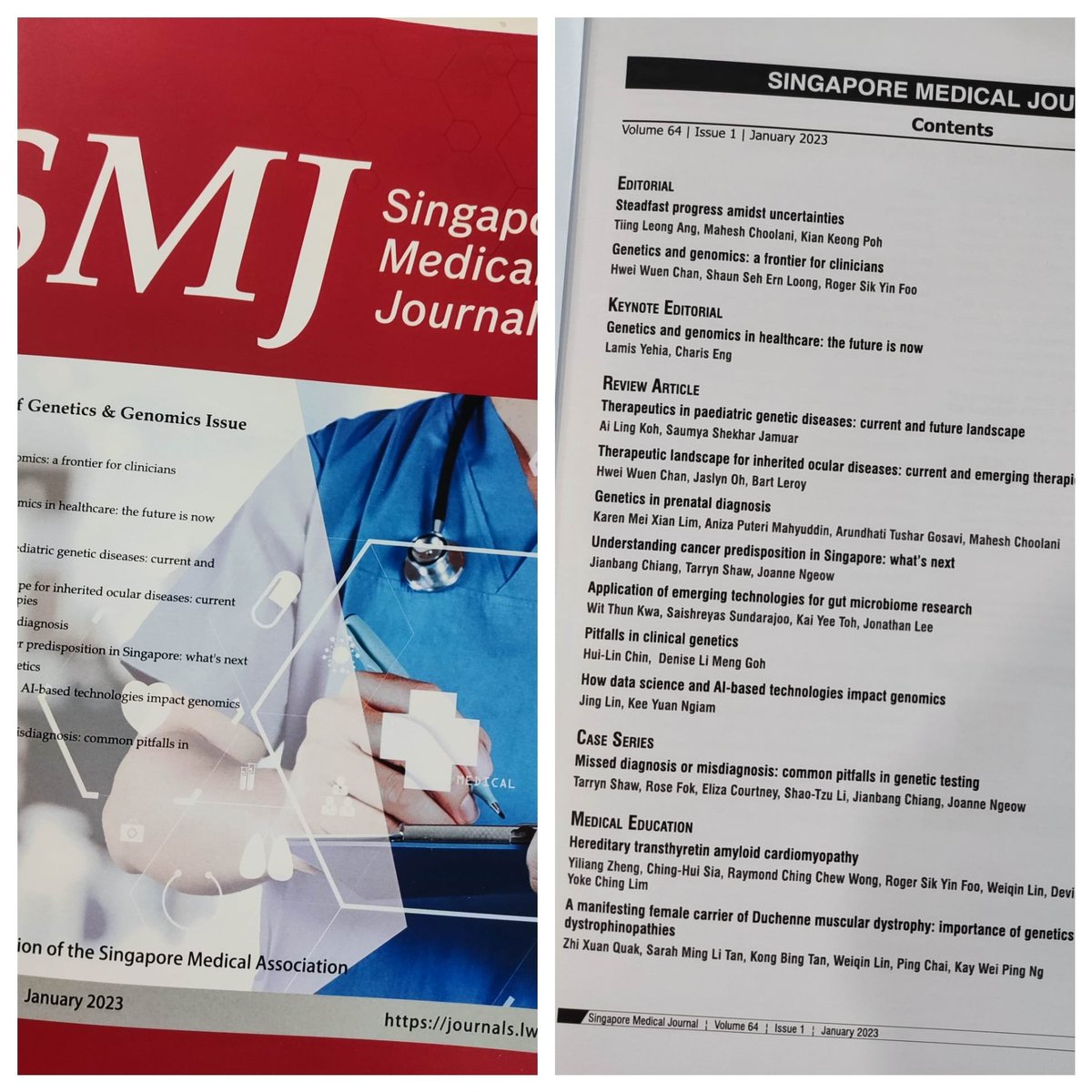 Not groundbreaking in the big scheme of things, but super pleased that our special issue in our beloved Singapore Medical Journal on our beloved topic #Genetics #Genomics now out journals.lww.com/smj/toc/2023/0… <a href="/jonathanlwj/">Jonathan Lee</a> <a href="/NUSMedicine/">Yong Loo Lin School of Medicine</a> <a href="/NUSResearch/">NUS Research</a> <a href="/loong_shaun/">Shaun Loong</a>