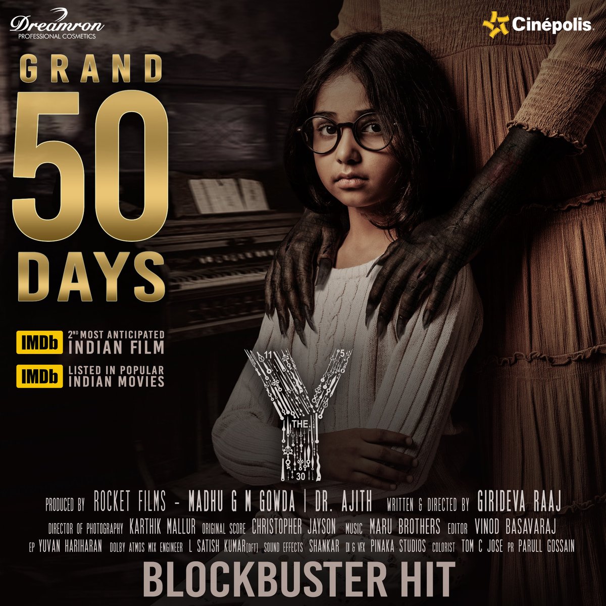 theyhindi's tweet photo. Our movie "The Y" created a milestone with "Successful 50 Days" in theaters. Heartfelt thanks to each and every one who travelled with us on this journey; your support and love took our movie to unimaginable heights #TheY https://t.co/GiweNRgAEU