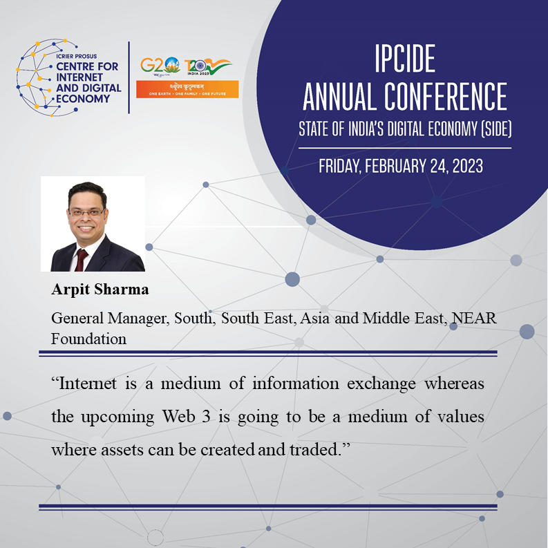 ipcide's tweet photo. Discussing Experiential Session on ChatGPT, Metaverse, NFTs and Other New Technologies in Panel 2 at the IPCIDE Annual Conference.
#IPCIDE #Think20
@g20org @T20org @ICRIER @Prosusgroup @NEARFoundation https://t.co/VNhfJ8TrCq