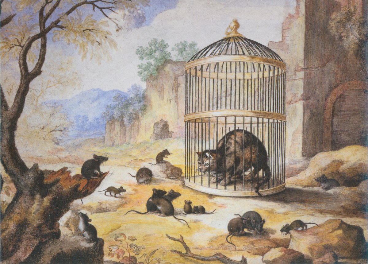 Cat in a Cage by Gottfried Mind (1790)