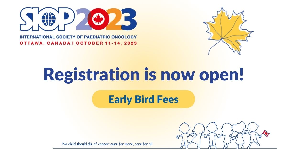 📢 Register now for the #SIOPcongress in Ottawa & online Network with peers, hear the latest #PaediatricOncology research & gain valuable insights. 
🎫 Early bird offer until July 18!  
➡️ bit.ly/3Eu2yjQ  

#EarlyBirdOffer #BeatCancer