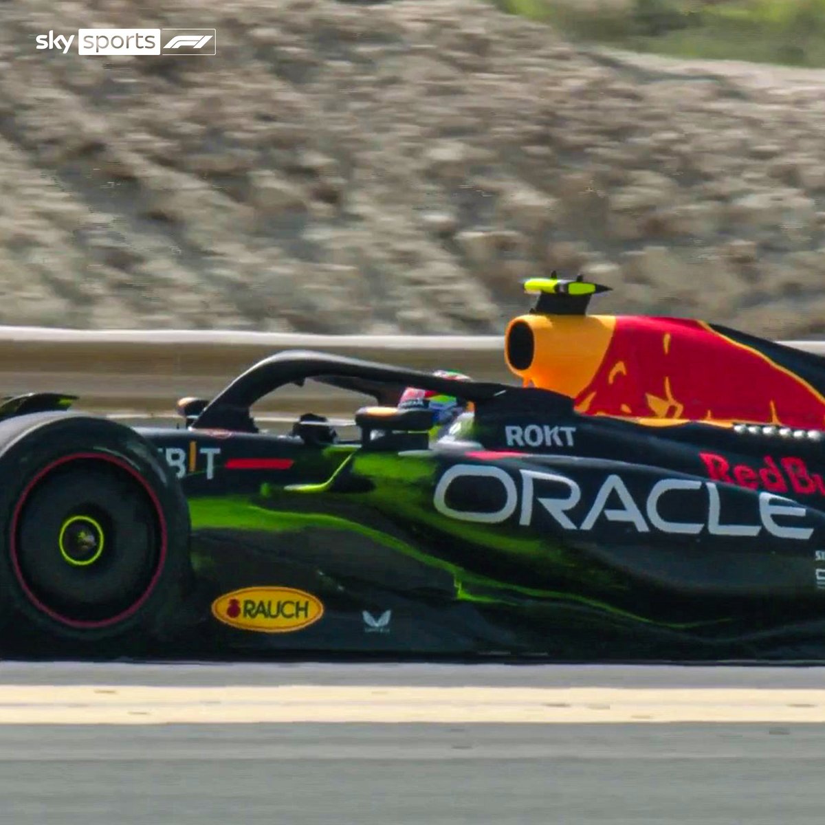 SkySportsF1's tweet photo. Checo's out on track and rocking the flow-vis 🎨 https://t.co/ZHbaLeZMzT