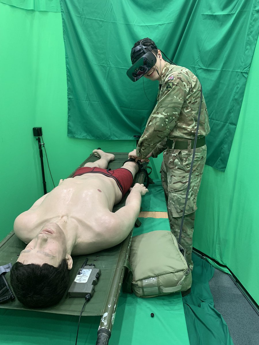 Mixed reality individual healthcare and medical training and development. Great day informing prototype development with @BritishArmy and @QinetiQ. Thanks Pte Mike Crowhurst @4ArmdMedRegt @ArmyMedServices. Thanks for support from Commander @12ArmdBCT. #makingthebestbetter