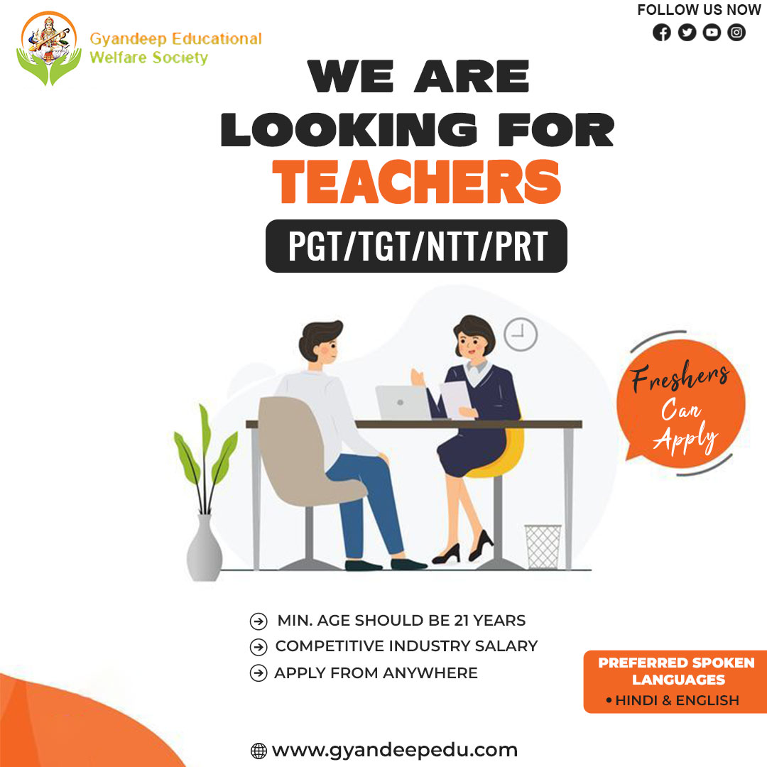 DeepWelfare's tweet photo. 🚨HIRING ALERT🚨

We Are Hiring PGT/TGT/NTT/PRT Teachers For Our Educational Welfare Society. Competitive Salary With Accordance To The 7TH Pay Commission. 

Click On The Link In Our Bio And Submit The Application Form There! 📌

#hiring #teachers #tgt #pgt #share #vacancy #ngo https://t.co/0sxvHDbqZ6