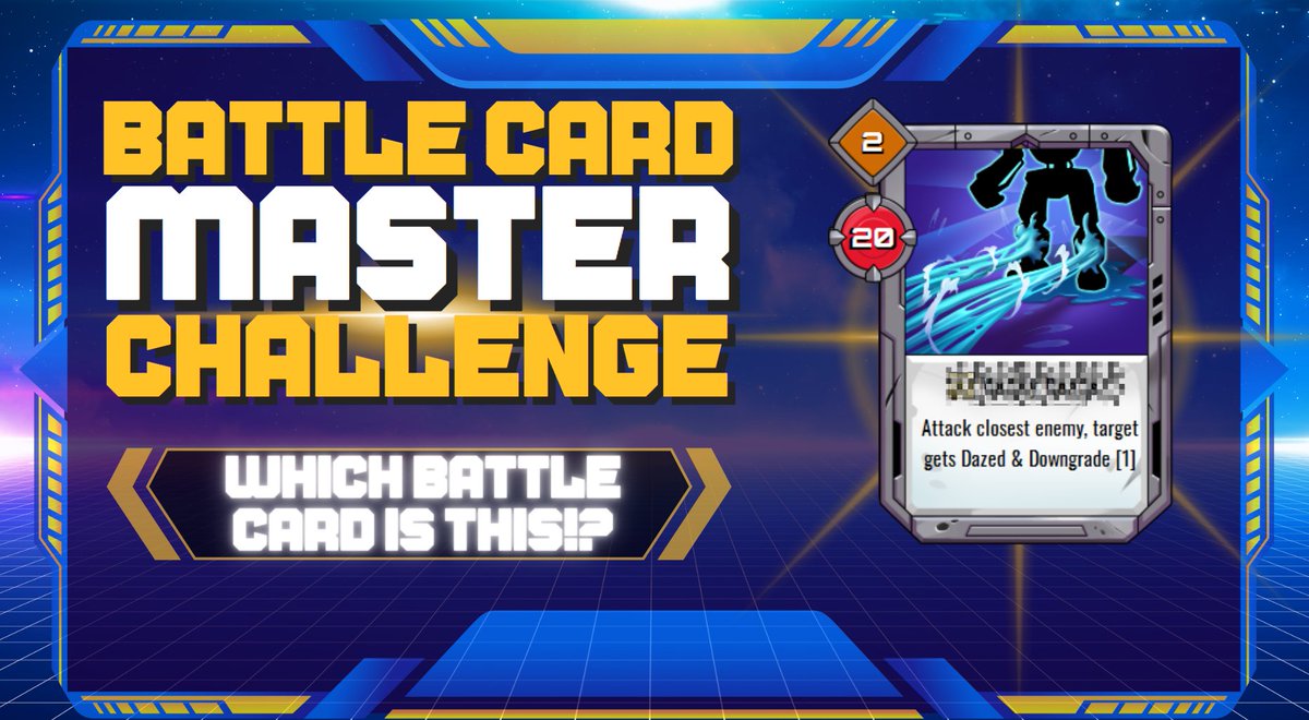 REBEL_BOTS's tweet photo. 🤖BATTLE CARD MASTER CHALLENGE🤖

👀Ready for the next challenge Rebels?

🧠You'll need to master and memorize your battle cards to outsmart your opponents and claim victory.

🤔Can you guess which card is featured in this challenge?⬇️ https://t.co/grKJVOWRB3