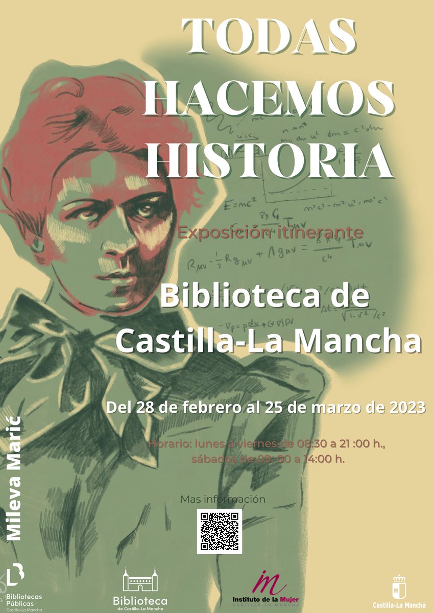 Hoy a las 11:30h. Inauguración de la exposición "Todas hacemos historia", organizada por <a href="/imujerclm/">Instituto Mujer CLM</a> y #biblioclm. Exposición de mujeres que han sido y son referentes en distintos campos del conocimiento. Más información: cutt.ly/j8w3hil