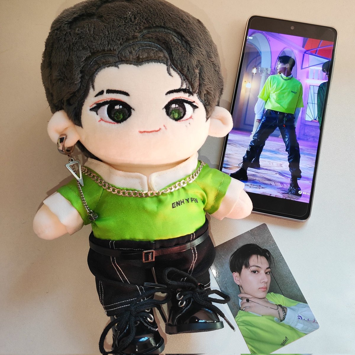 _tdpeach's tweet photo. — happymail | @shop_orionph @stocks_orionph 

Jay Enhypen 20cm doll haver! I even tried copying the Fever outfit. Lack of materials but I still love the outcome ❤️ Super responsive ni seller. This is my 2nd doll from them 🥺 Get yours na BlueJays before mag OOS! Limited lang yan https://t.co/VgI28dEfIN