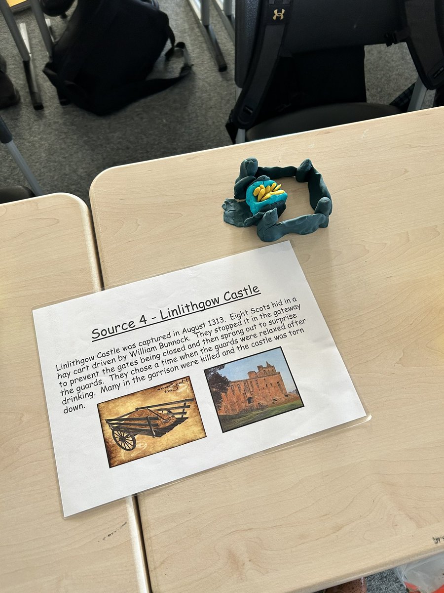 Castles and play dough - S4 are nearing the end of the SWOI topic - recreating the capturing of castles prior to Bannockburn #raisethebarr