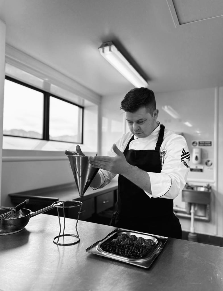 EntierLtd's tweet photo. Well done to Craig Palmer of @WildeThyme_ who has made it through to the final of Scottish Chef of the Year! He has been practising hard and we wish him all the best for the final on the 9th of March. #Scothot23 https://t.co/YBhnKk0w0C