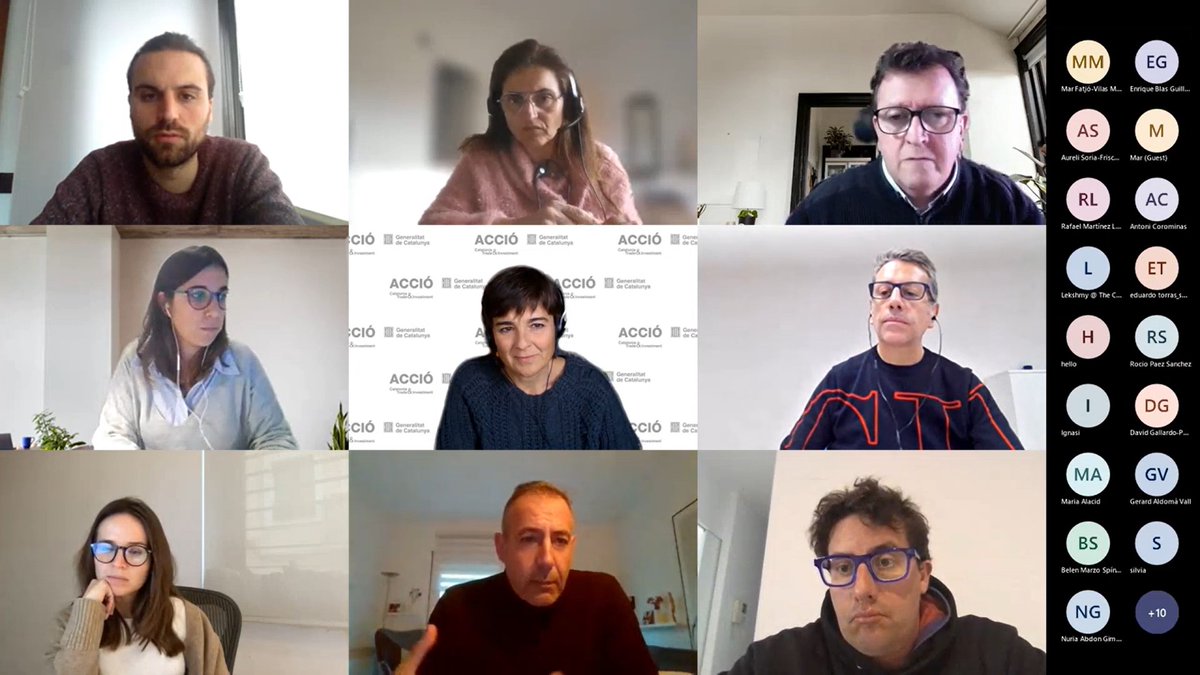 WeMindCluster's tweet photo. Ahir vam iniciar la #TaskForceNG amb entitats sòcies del CSMC, vam parlar de:

👉 Oficina #NextGeneration d'@accio_cat  
👉 Convo 2023 AEI amb @FIGroupES
👉 Cas d'èxit @MetrikaMind, @beHITcat i @FacPsicoUB 
👉 Altres convos #PERTESalud i #NEOTEC

Us esperem a la propera!🚀 https://t.co/1t0wbrz35b