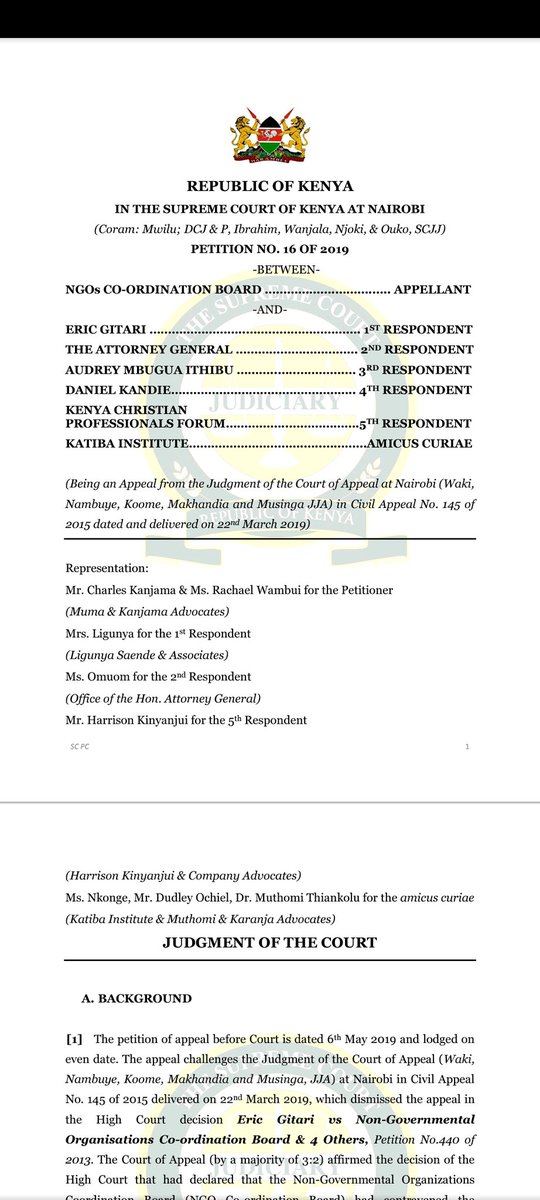 waikwawanyoike's tweet photo. Great to see the Supreme Court of Kenya uphold the right of association 4 LGBTQ.
"interpretation of (const) which excludes people based on their sexual orientation would conflict with the principles of human dignity, inclusiveness, equality, human rights and non-discrimination.’ https://t.co/Vtgg0mHlgT