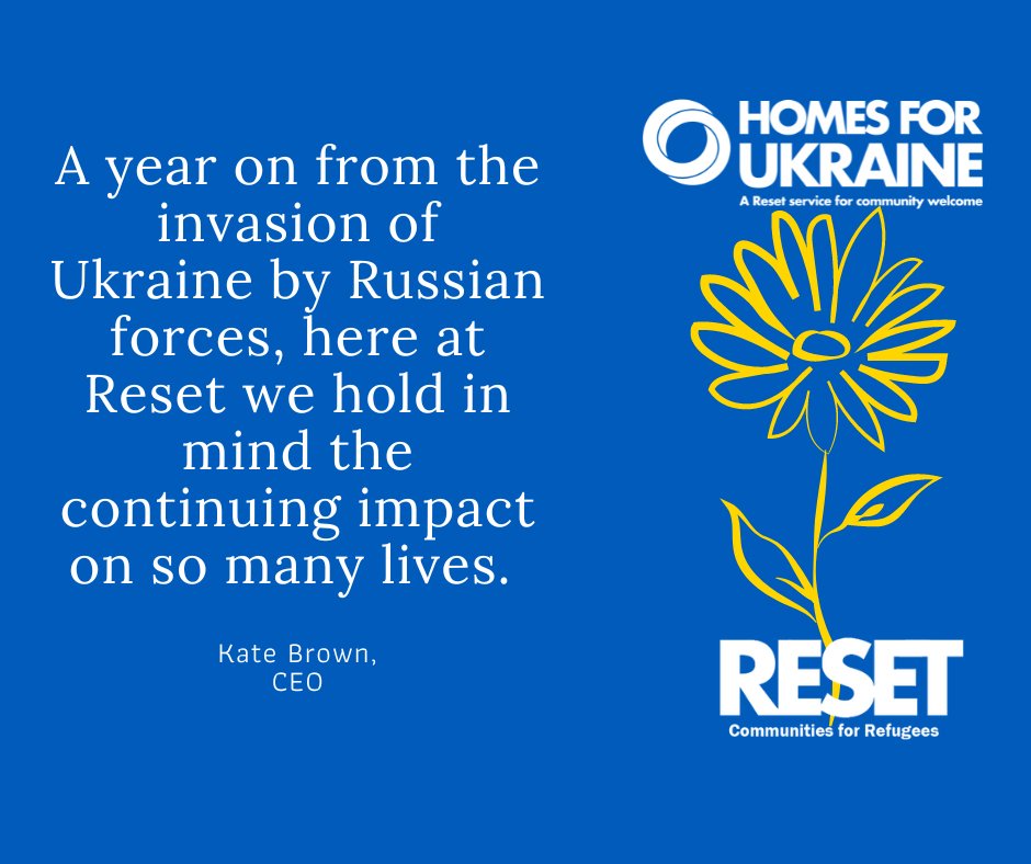 Today marks one year since Russian forces invaded Ukraine.

We recognise the continuing impact this war has had on so many lives.

We want to highlight the importance of having more hosts sign up for #HomesforUkraine

If you could host, please register on our website #HostsNeeded