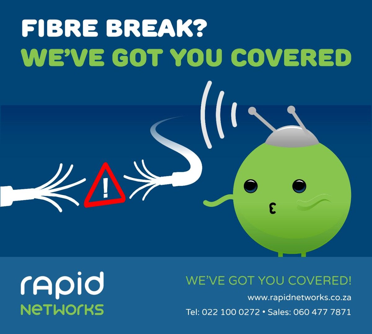 Rapid_Networks's tweet photo. It is what it is…or is it? We’re offering a wireless back-up connection for only R200! 😄 Keeping you connected during a fibre break. ➡️https://t.co/rn8PjveiFh

#RapidNetworks #NoMoreDownTime #ISP #Wireless #Support #WeveGotYouCovered https://t.co/UTXwAYVsYL