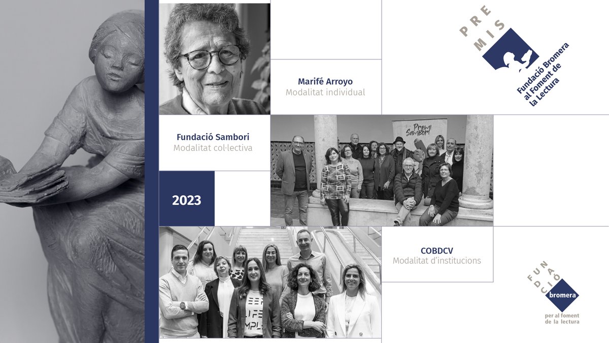 Demà celebrem l’acte de lliurament dels #PremisFundacióBromera2023 🥇 😍

L’acte estarà conduït pels actors valencians <a href="/RebecaValls/">Rebeca Valls</a> i #AlfredPicó 🎙

I comptarà amb l’actuació musical de <a href="/socesther/">ESTHER</a> 🎶