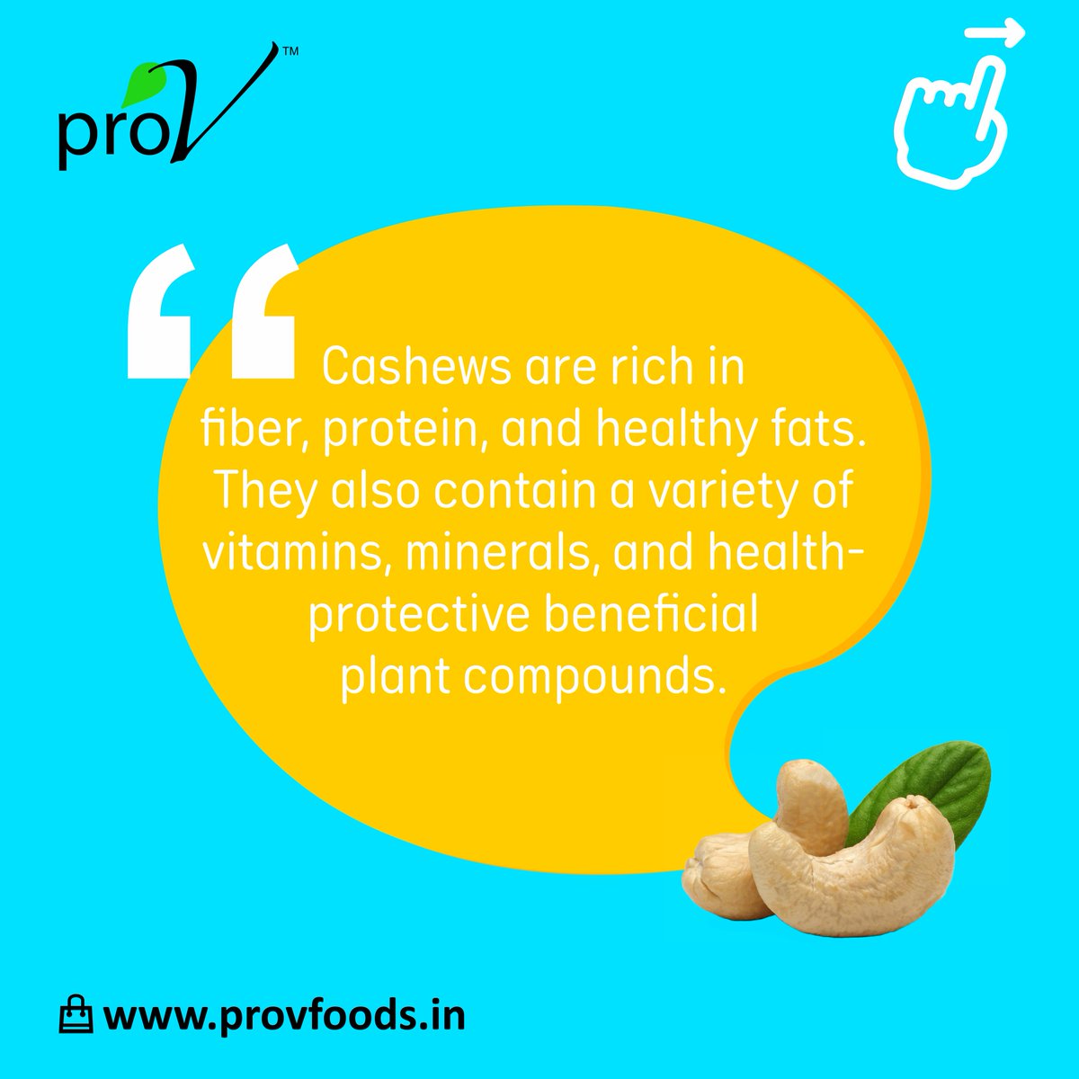 ProVfoods's tweet photo. ProV Daily Nutrition: Forget the misinformation surrounding this king of nuts, a handfull of cashews is provides a daily dose of essential plant nutrients #provfoods #prov #provnutrition #cahsews #nuts #healthyfoods #protein #dryfruits #dailyfoods #dietaryfibre #healthysnacks https://t.co/ApOpgR1zlu