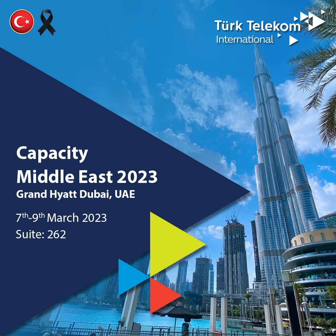 turktelekomint's tweet photo. Türk Telekom International will be attending the Capacity Middle East between 7th-9th March 2023. 

We look forward to seeing you there.

#bridgingcontinents https://t.co/eez0D6iPPZ