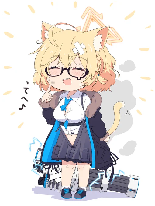 #ブルアカ #BlueArchive 思い付きで描いた猫耳コトリちゃん戦闘の度に武器を壊すの可愛いね 