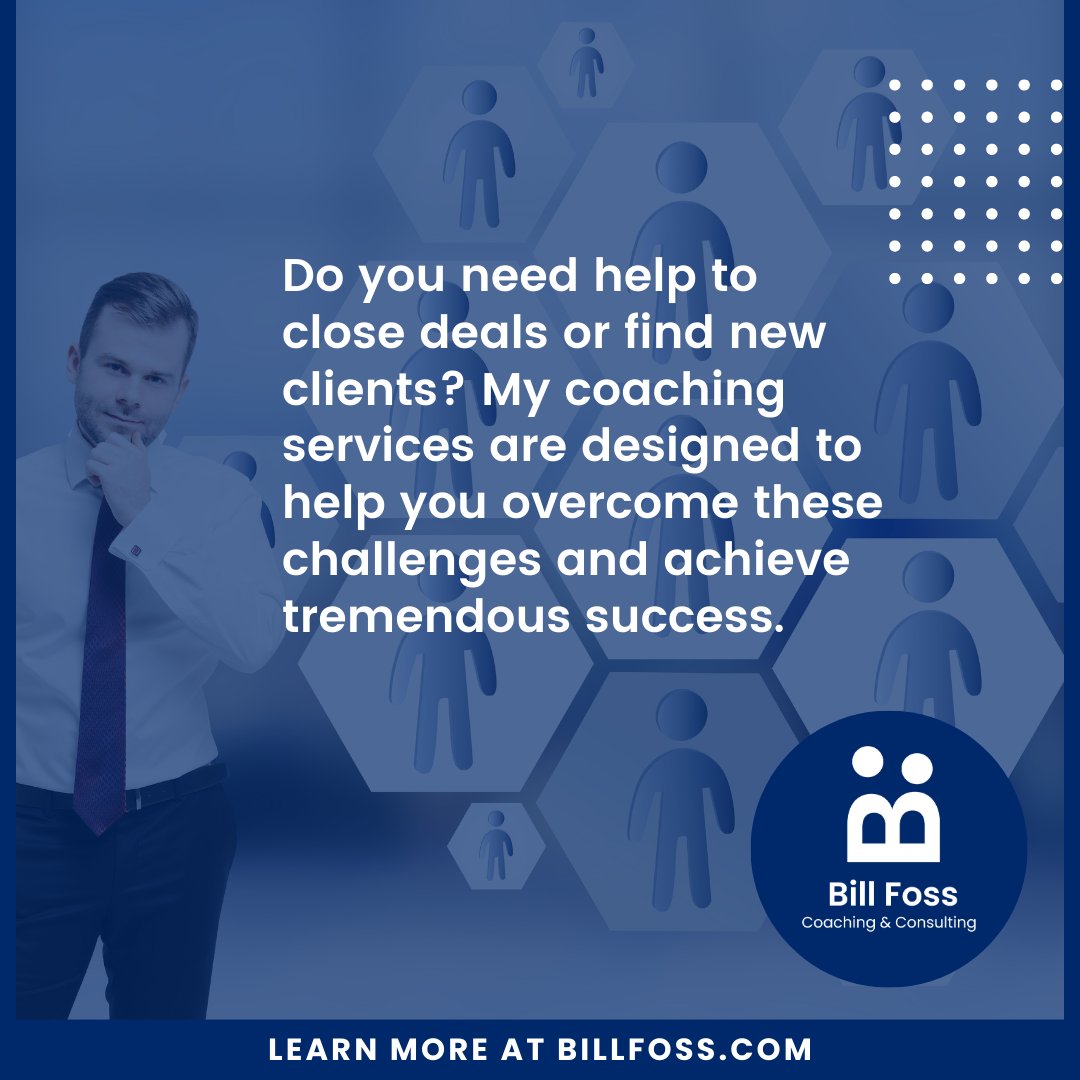 Let's work together to create a tailored plan for your business and achieve your goals! Call Me.

Learn more at: billfoss.com/baa
#BusinessStrategyCoach #BusinessMindsetCoach #BusinessGrowthCoach #BusinessLifeCoach #BusinessDevelopmentCoach #BusinessSuccessCoach