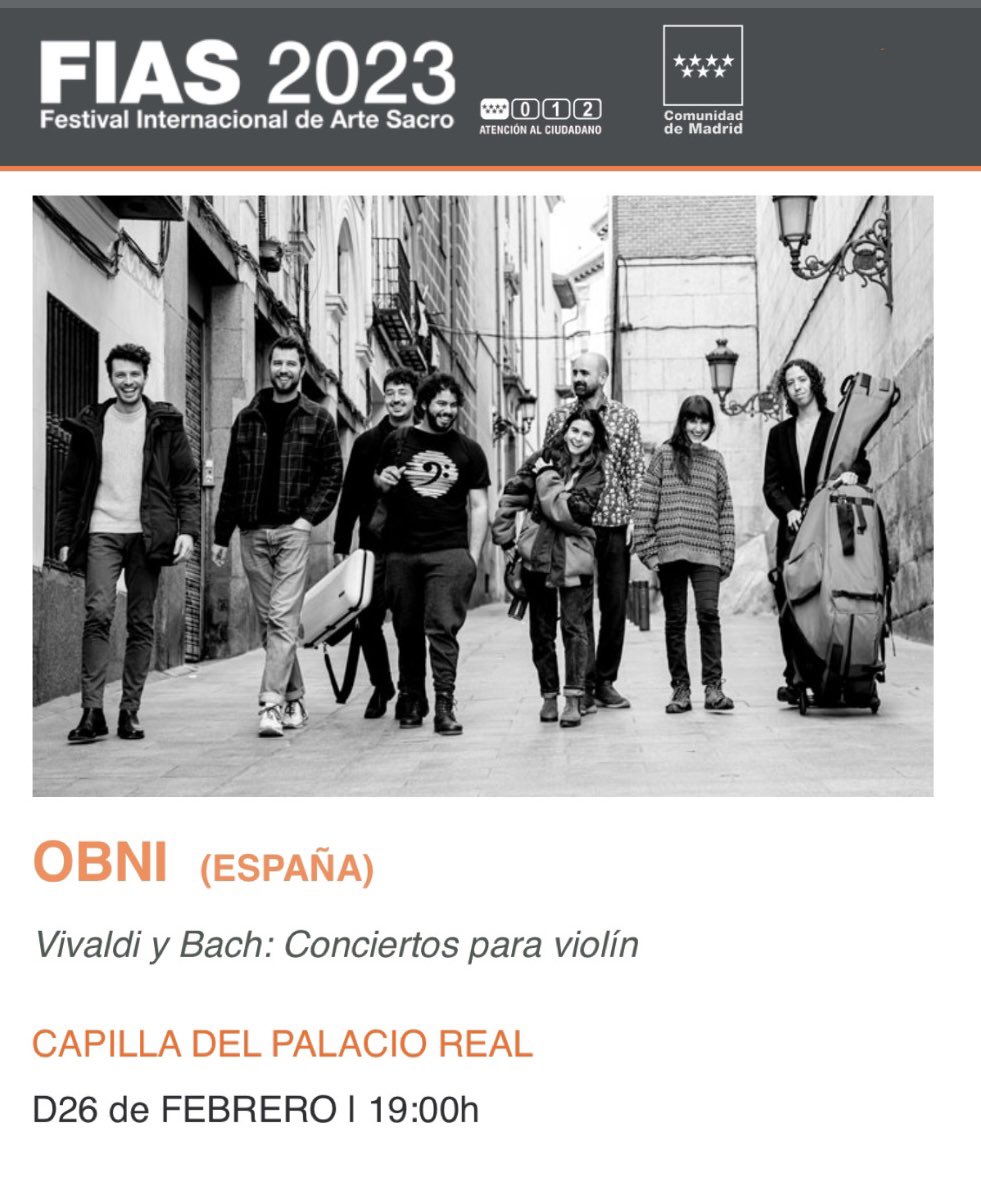 TempoMusicae's tweet photo. Primer fin de semana del #FIAS2023 de @CulturaCMadrid con tres #conciertos a cuál más interesante: 

@AnacroniaEns + Lucía Caihuela
📌VIE 24 | 19:30 
en la @BasilicaSMiguel 

I Discordanti
📌SAB 25 | 19:30h
en @BasilicaSMiguel 

OBNI
📌DOM 26 | 19h
en la Capilla del Palacio Real https://t.co/cOsgXidHPc