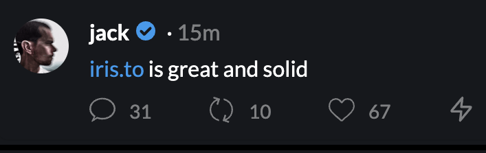 iristoapp's tweet photo. pv 😎 https://t.co/D3V19kCUtf got some updates and  @jack  commented yesterday (see the pic)

* backups got just easier
* local caching let the relays have it easier
* feeds have now "Posts" and "Posts &amp; replies"

https://t.co/bsCUAqhUis

#iristo #nostr #irislink #nostraddress https://t.co/JoOGenOgCa