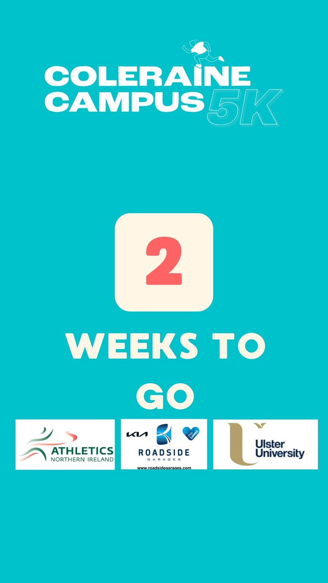 rjgalway89's tweet photo. 📆 2 weeks to go until Race Day 
‼️ Entries close on Monday at midnight
🏅 NI &amp; Ulster 5k Road Championships 2023
➡️ Enter today - https://t.co/ikKvl9Esu8
#colerainecampus5k #irishrunning #nirunning #ukrunchat #5kroadrunning https://t.co/3ff8KwP0oc