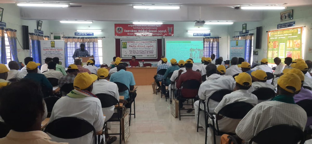 NSCLIMITED's tweet photo. Training program for Farmers, Dealers & FPOs organized by NSC Coimbatore at KVK Dharmapuri dt. 23-02-2023. #NationalSeedsCorpLtd #FarmSona #NSCSeeds #BeejNSC @nstomar @AgriGoI @KailashBaytu @agridept_tn https://t.co/3oUD4so5WT