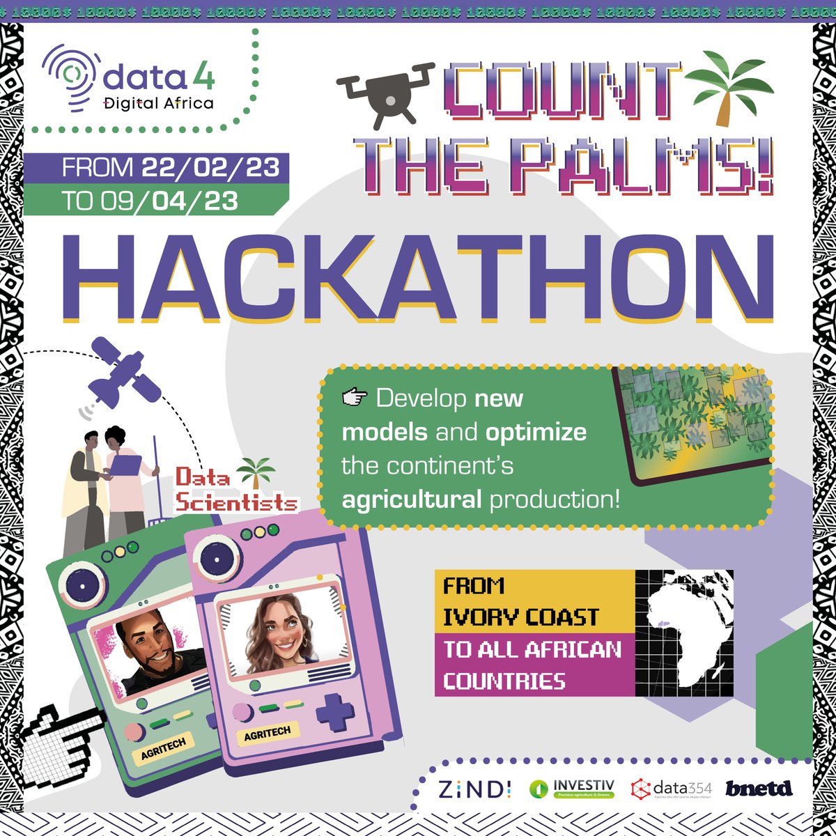 DigitalAfrica__'s tweet photo. #Hackathon #D4DA #CountThePalms Competition has begun!
Develop new models and optimize the continent’s agricultural production.
#JoinUs
Pour vous inscrire➡️https://t.co/tNSKAXrYce
#datascientistsweneedyou #DataScientist #agritech #DigitalAfrica #Data4DigitalAfrica #Data #Africa https://t.co/PUnIbayzxK