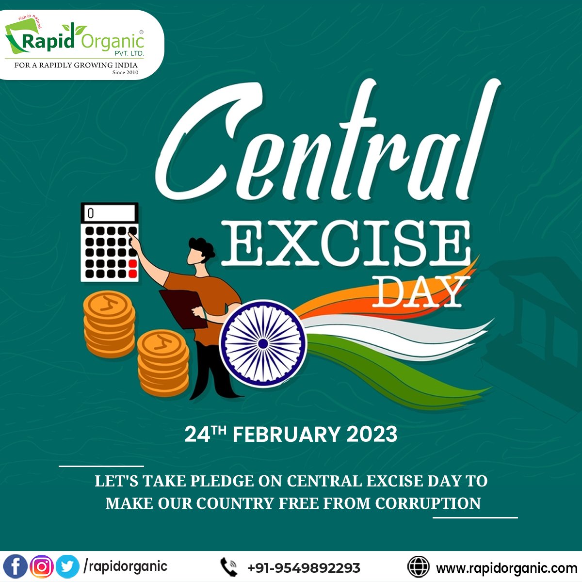 rapidorganic's tweet photo. Central Excise Day is celebrated to encourage equality among the officers of the Central Board of Excise and Customs Department and assist them to ensure better tax observance. 

Happy Central Excise Day!

#centralexciseday #centralexciseday2023 #exciseday #customduty https://t.co/xGONjeAhBM