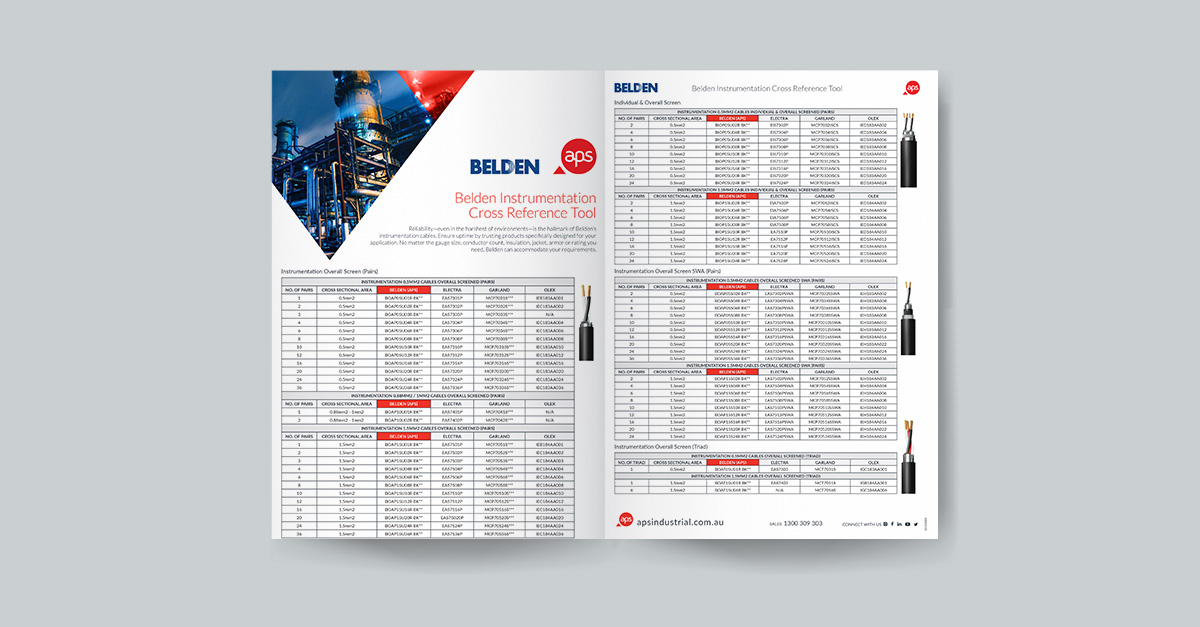 Looking for an easy way to cross-reference @BeldenEC Instrumentation part numbers? 

 👉 Check out this handy guide! apsindustrial.com.au/wp-content/upl…

 💥  A valuable resource that will help you quickly &amp; easily find the right part for your needs. 

#IndustryHasANewChoiceInCable