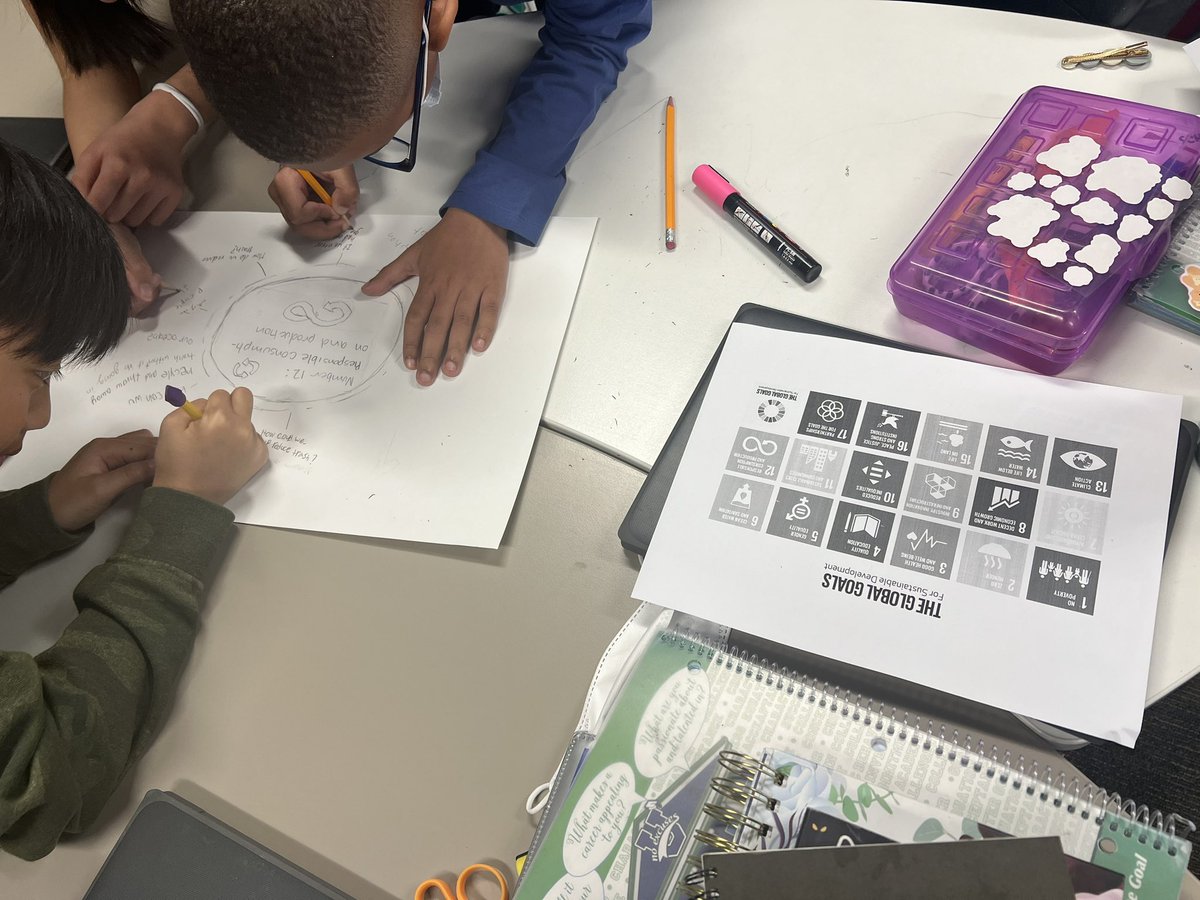 MissMoeTeaches's tweet photo. Global Goals + @microbit_edu + #wickedhydra + Collaborative Brainstorm = Changemakers in ACTION! 

Scholars are diving into their #PBL of reducing plastics in the ocean and combining it with an additional UN Global Goal to develop world changing ideas! 

#DoYourBitChallenge https://t.co/PJREM3HKnT