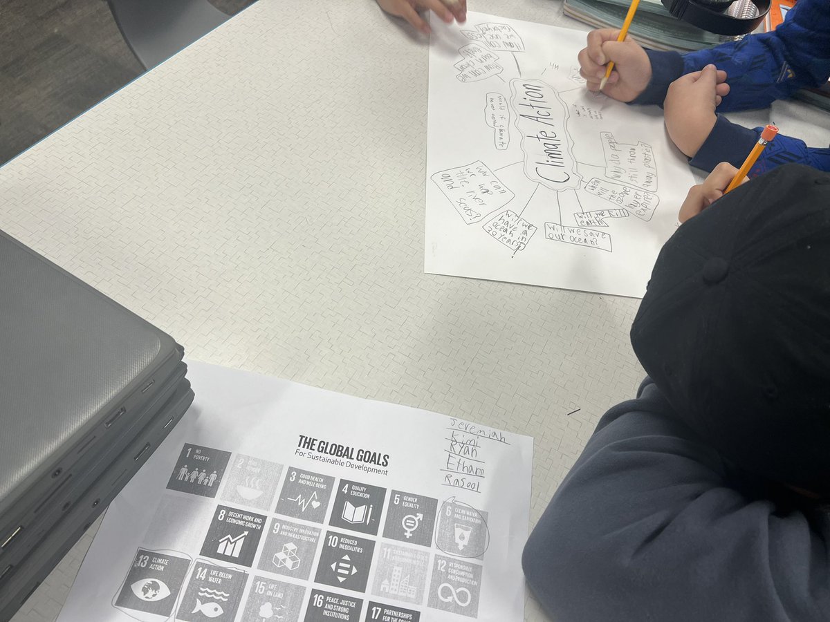MissMoeTeaches's tweet photo. Global Goals + @microbit_edu + #wickedhydra + Collaborative Brainstorm = Changemakers in ACTION! 

Scholars are diving into their #PBL of reducing plastics in the ocean and combining it with an additional UN Global Goal to develop world changing ideas! 

#DoYourBitChallenge https://t.co/PJREM3HKnT