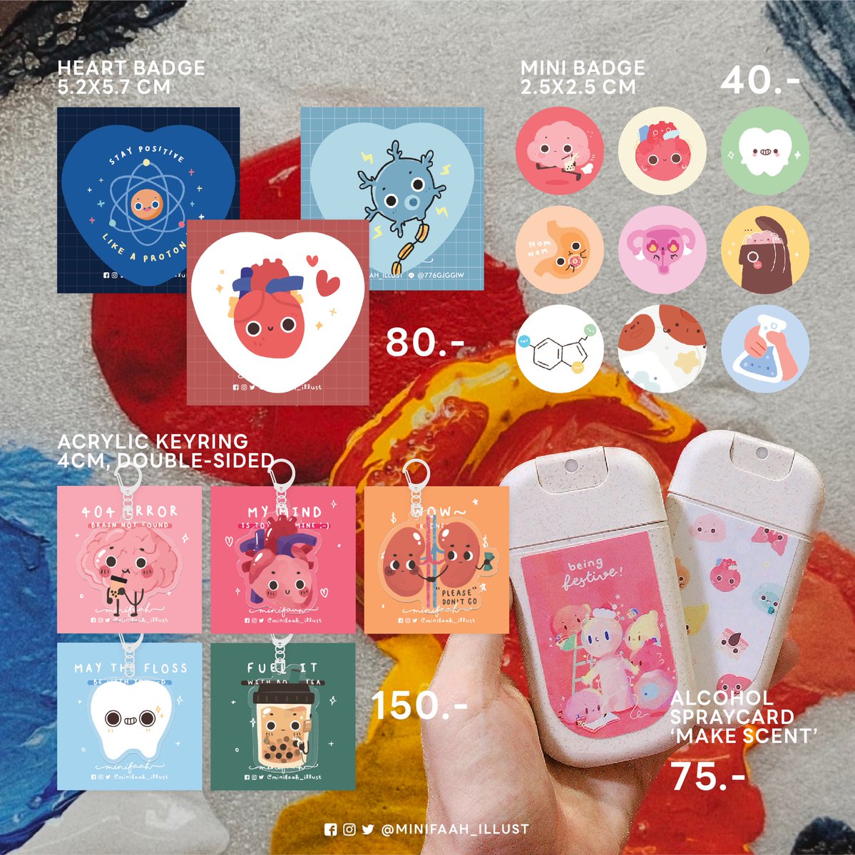 〰️ SHOP UPDATE 🛝🧽
เมนูสินค้าทั้งหมดตอนนี้
//
บางอย่างเหลือไม่มาก ทั้งมาถามกันก่อนน้า รีสต๊อคอีกทีช่วงต้นเดือนคั้บ!

สั่งของผ่าน dm / Line / LineMyShop / Shopee 🛒
opl.to/minifaah_illust