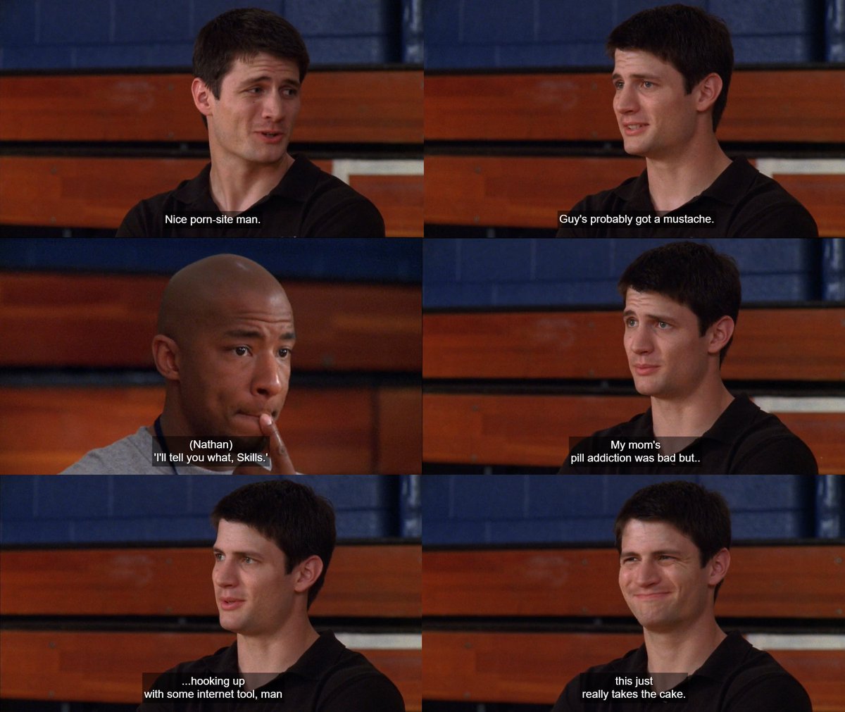 pacepeterlawyer's tweet photo. "Dude. Did you just ask me if my mom was satisfied?" asdfbasjbfbxjvc
Meanwhile Skills is over there freaking out cause his potential father-son relationship with Nathan is not getting a good start! Deb is wild... I have no other words! π
#OneTreeHill #skillstaylor #nathanscott https://t.co/OkOYfST6NS