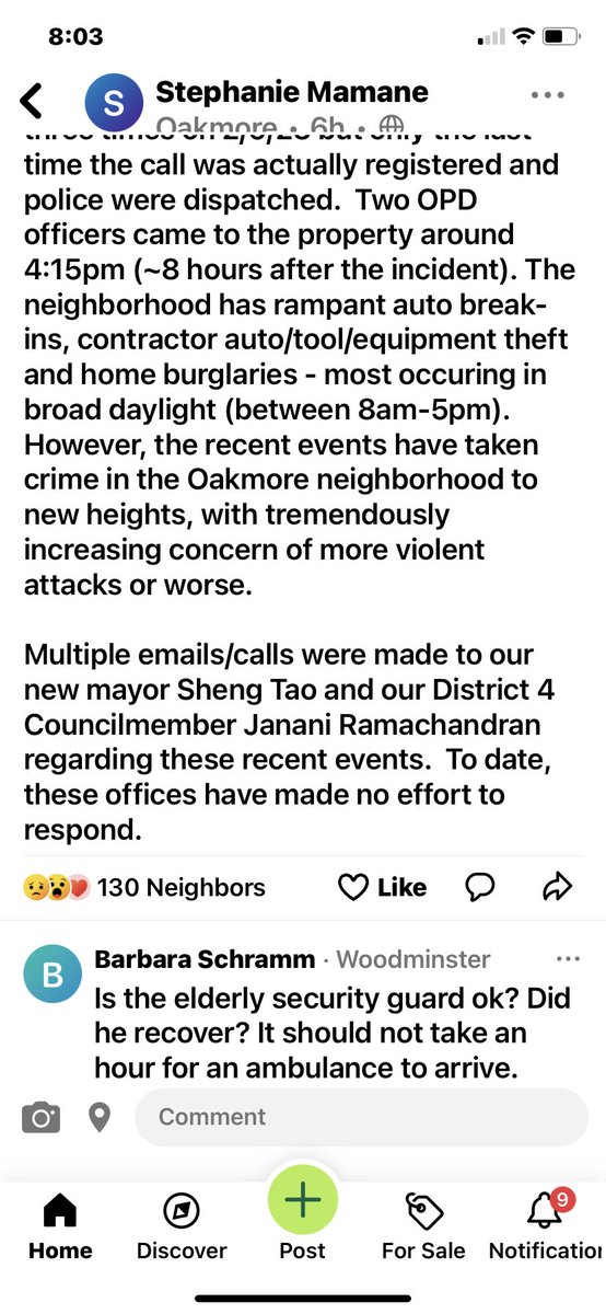 Private security guard viciously attacked in Oakmore. No response from @Janani4Oakland or @MayorShengThao Something needs to change. @henrykleeKTVU