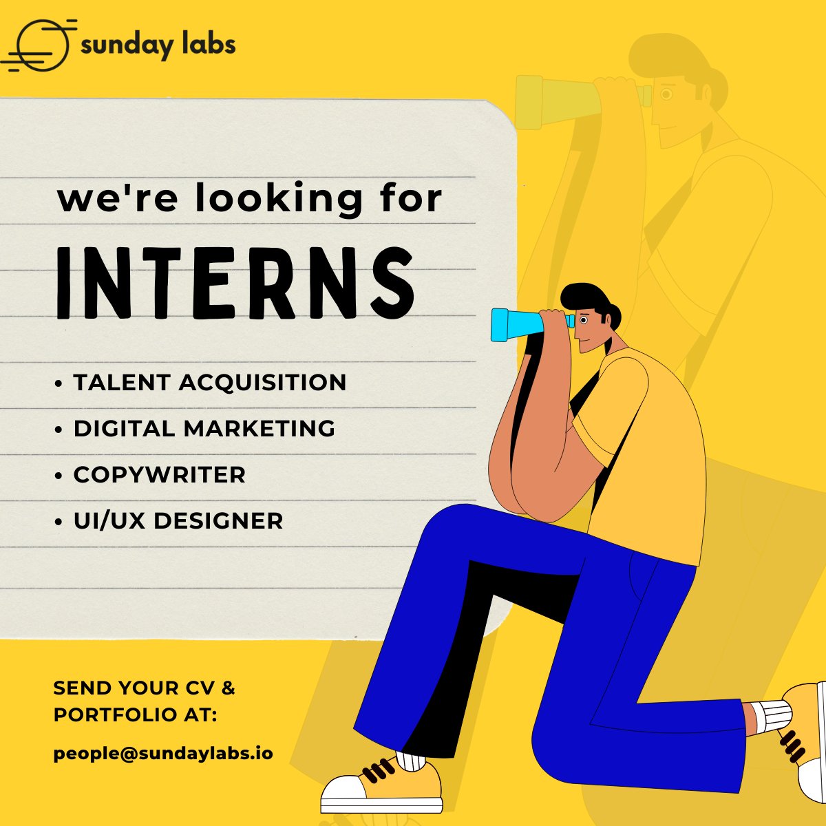 LabsSunday's tweet image. 📣 Calling all interns! Are you ready to level up your productivity game in 2023? Join the Sunday Labs community and experience the magic! Our top customers include some of the big names in India and SEA. 

💪 #productivity #connectedworkspace #notion #internship