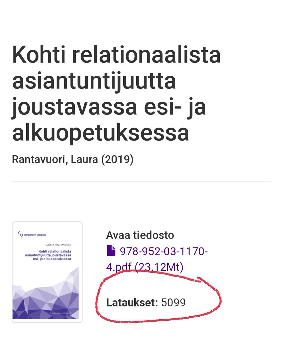 LRantavuori's tweet photo. Seurailen välillä väikkärini latausmääriä. Ilahduin huomatessani, että sitä oli ladattu jo yli 5000 kertaa. Mahtavaa, että tutkittu tieto kiinnostaa! Oli hyvä idea kirjoittaa yhteenveto suomeksi. Pian tulossa myös uusia julkaisuja 👌 #transitionresearch
https://t.co/VJ7dSo2OOH https://t.co/ug8Sd89pNy