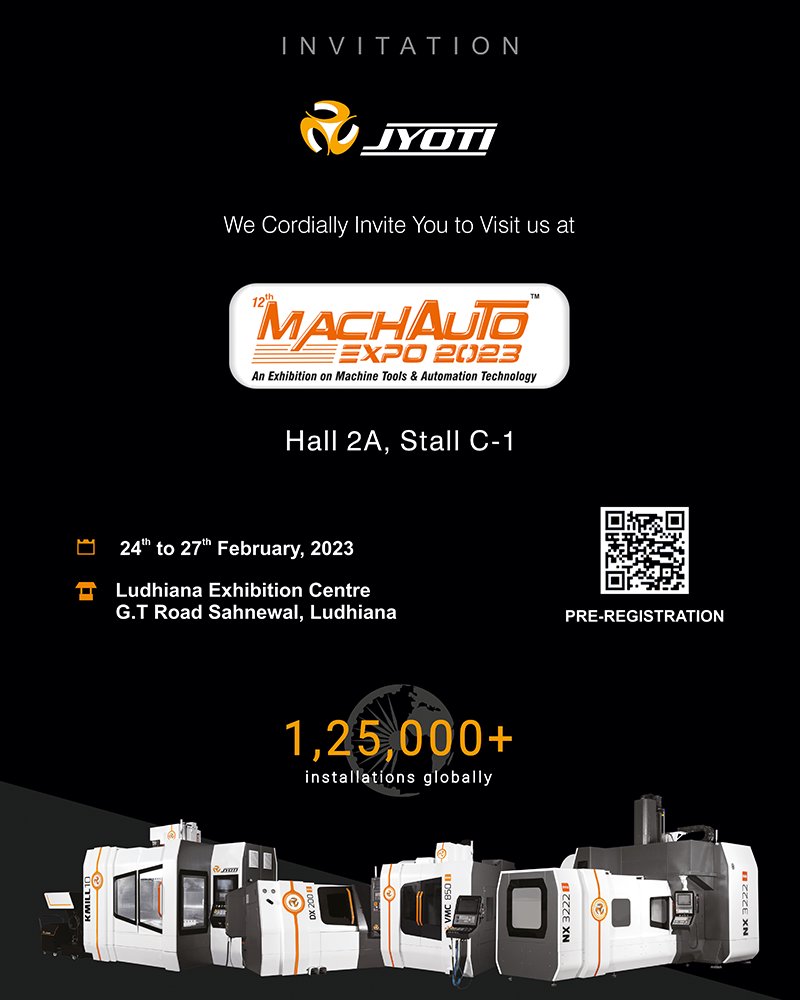 JyotiHuron's tweet photo. Team Jyoti invites you at MachAuto Expo,  Punjab's one of the most acclaimed Machine Tools and Automation Technology Exhibition.

#MachAutoExpo #Ludhiana #MachAutoExpo2023 #Visit #VisitUs #Jyoti #JyotiCNC #CNC #MetalCutting #Manufacturing #Gujarat #India #TechNews #Technology # https://t.co/4YbRRrGDIM