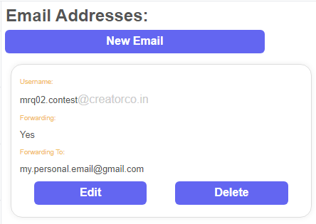 Do you need to receive some email, but worry about giving out your personal email address? Well, we've just added email aliasing! Now you can receive (and reply to) email using your personal inbox, but it will seem like it's coming from a creatorco.in address!
