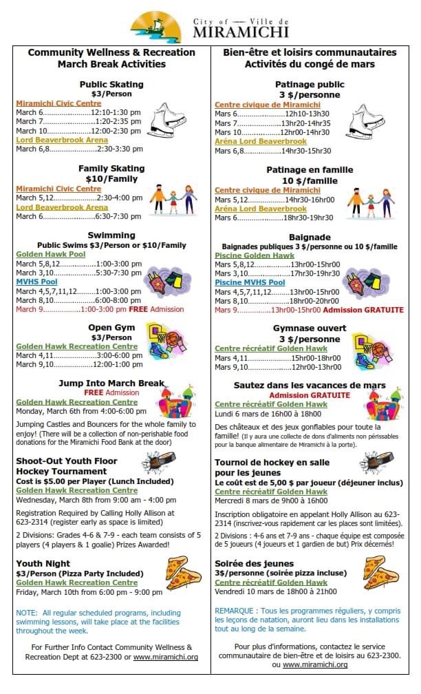 Miramichi March Break Activities #Miramichi